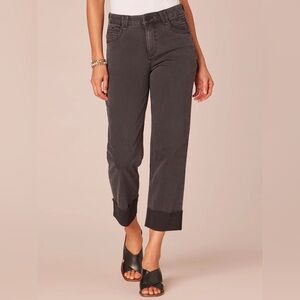 Democracy "Ab"solution High Rise Round Up Boyfriend Jeans with Raw Hem Cuff